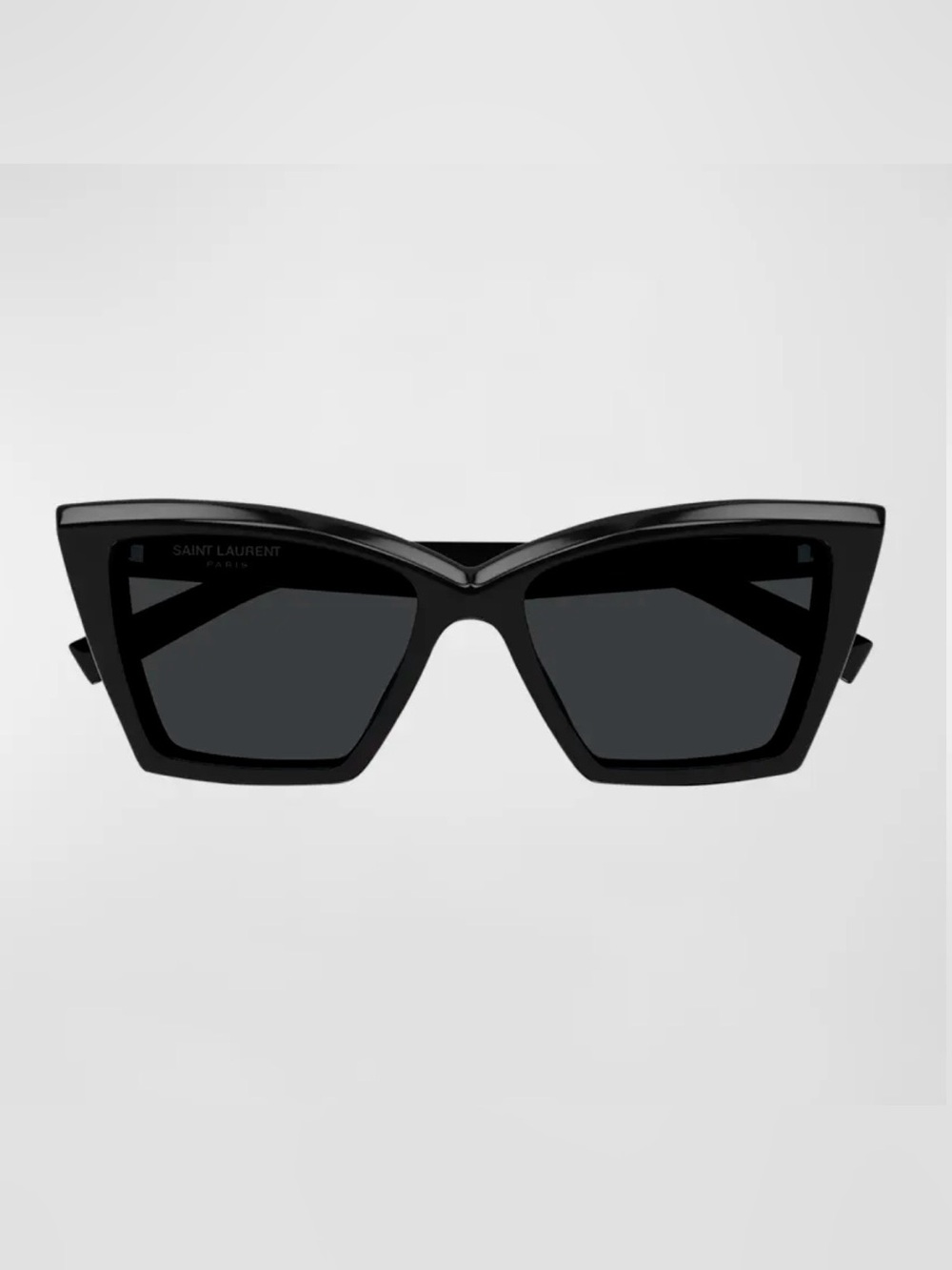 Saint Laurent Black Beveled Acetate Cat-Eye Sunglasses